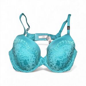 Victorias Secret Body By Victoria Lined Demi/Demi Double Bra Size 36c Teal Blue